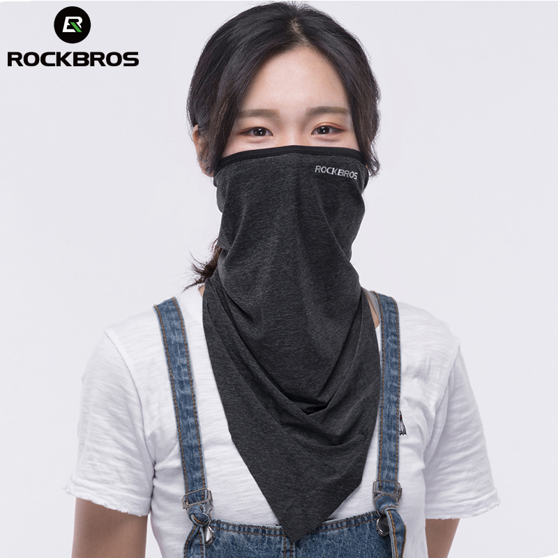 Rockbros велосипедная Беговая треугольная высокоэластичная быстросохнущая ледяная Ткань УФ летняя дышащая маска для лица для езды на велосипеде