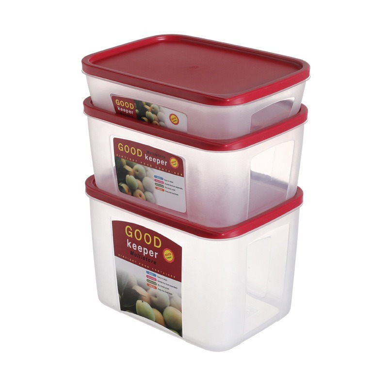 3 Pieces Large Capacity Home Kitchen Organizer Set Food Storage Box Travel Fruit Storage Box Portable Transparent Food Container