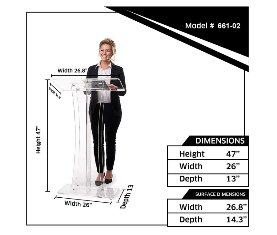 Высокое качество заказной акриловый ясный церковный Подиум Pulpit Lectern