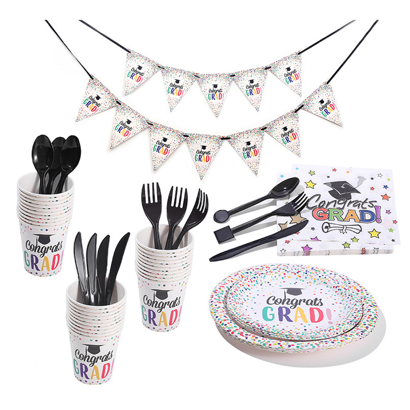 Factory Wholesale DIY Custom Logo Set Graduation Party Decorations