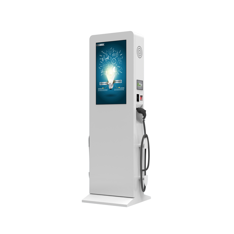 Outdoor Ev Charging Station With Lcd Advertising Poster Digital Signage Kiosk For Electrical Car