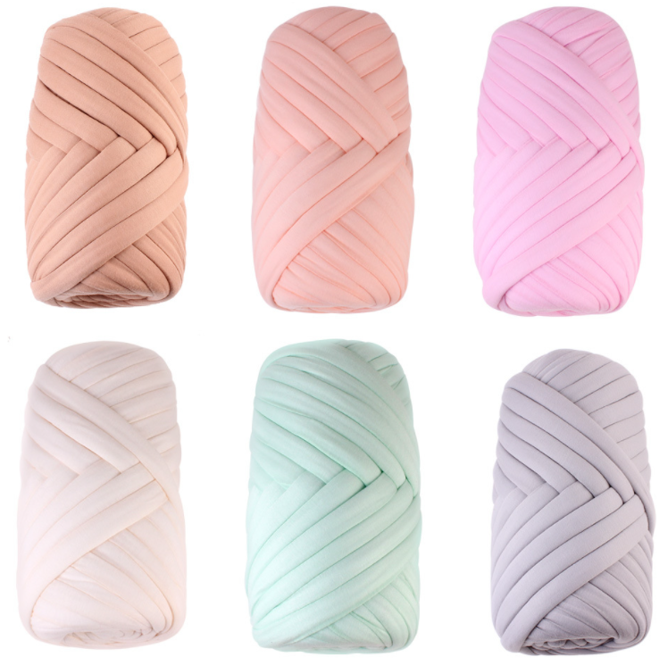 polyester hollow giant velvet chunky hand knitting cotton tube yarn for pet nest blanket pillow Cotton Yarn