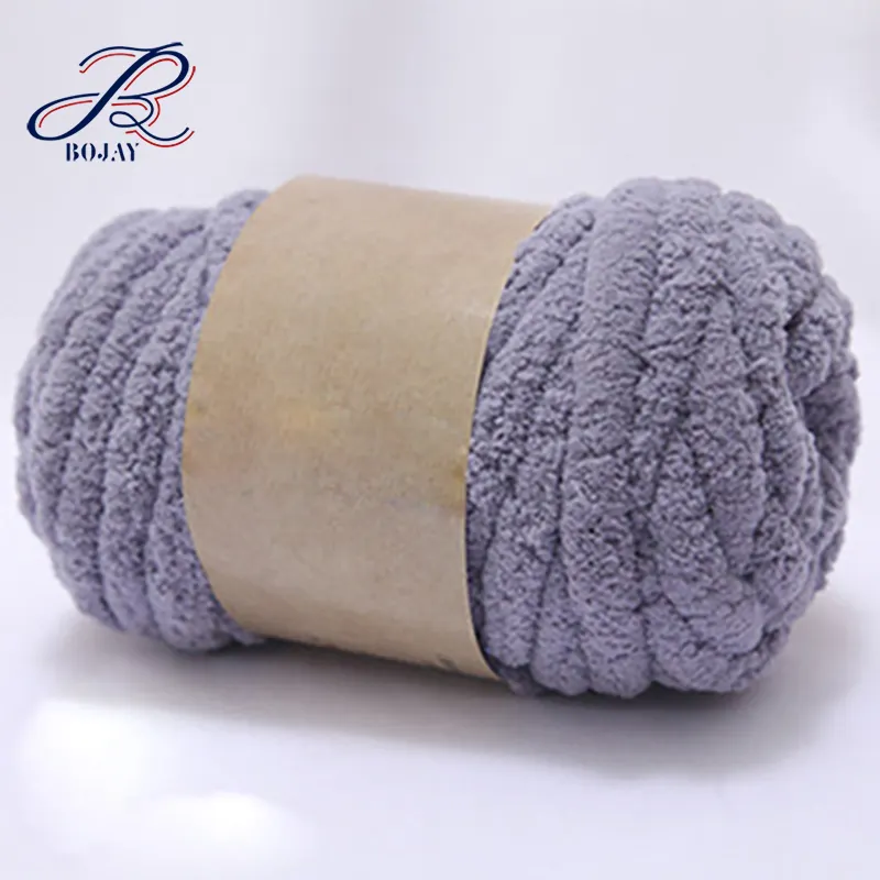 Free Sample 35 Colors 2cm Jumbo Chenille Yarn Super Chunky Polyester Materials Knitting Chenille Blanket Yarn
