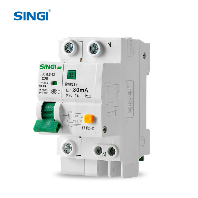 Singi SG65LE-63 1P + N elco Автоматический выключатель mcb 6000A с разрывной емкостью rcbo 30ma