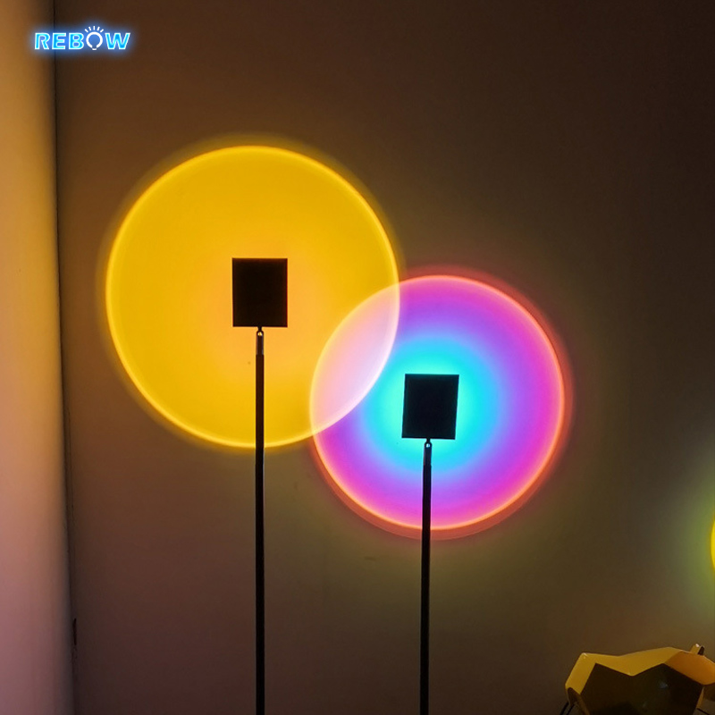 Rebow, Прямая поставка, в наличии, железные Алюминиевые Современные rgb светодиодные напольные угловые лампы для отеля, домашний декор