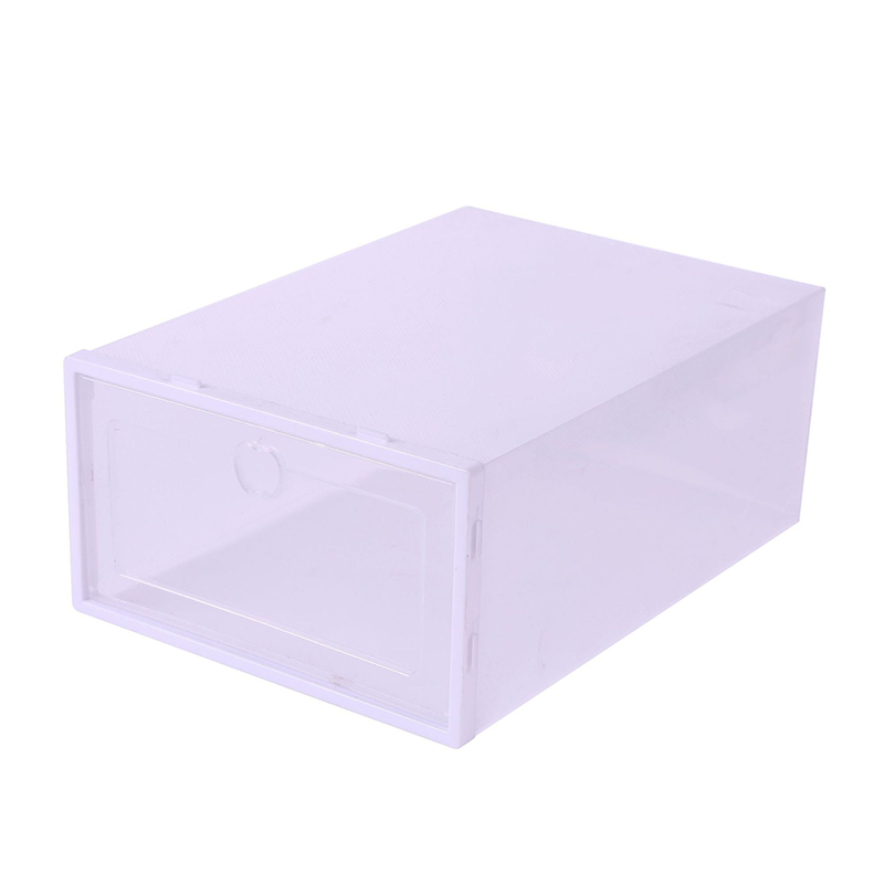 Foldable transparent shoe box plastic storage drop front sneakers clear stackable organizer pp storage shoe box