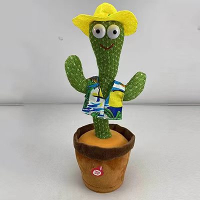 2021 Hot Sale Cactus Dance Can Sing Dance Recording Learn To Talk Luminous Twist Enchanting Toy Cactus Plush Toy