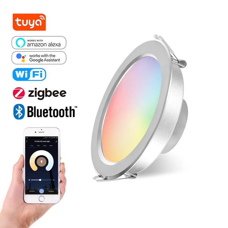 Tuya Dimmer Led Downlight CE RoHS SMD 9W/11W/13W/18W/21W/24W WIFI Bluetooth Recessed Smart Downlight for Hotels Shops Home