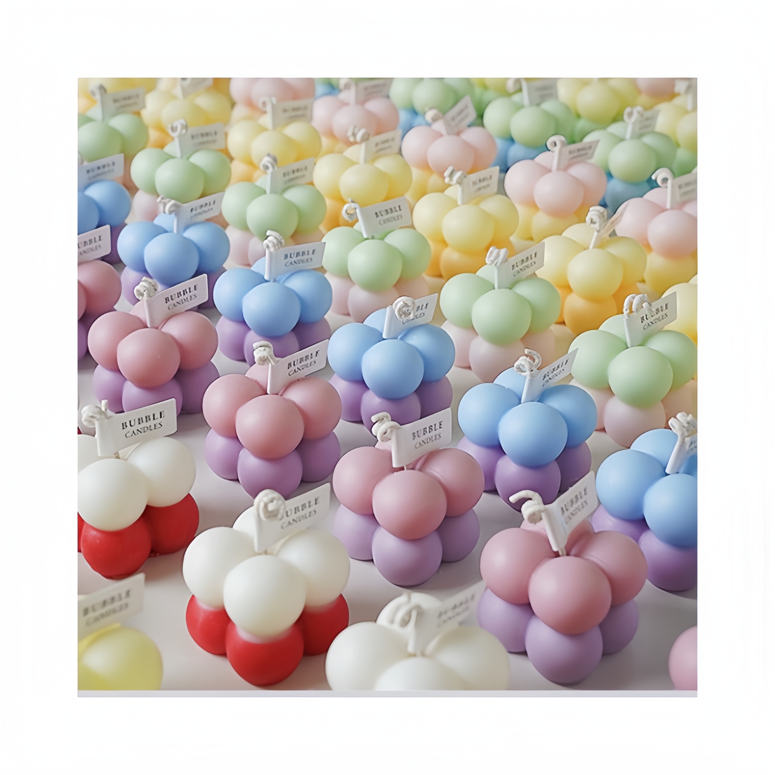Custom Soy Wax Colored Mini Bubble Ball Cube Candles Aromatherapy Wedding Home Decoration Scented Candles