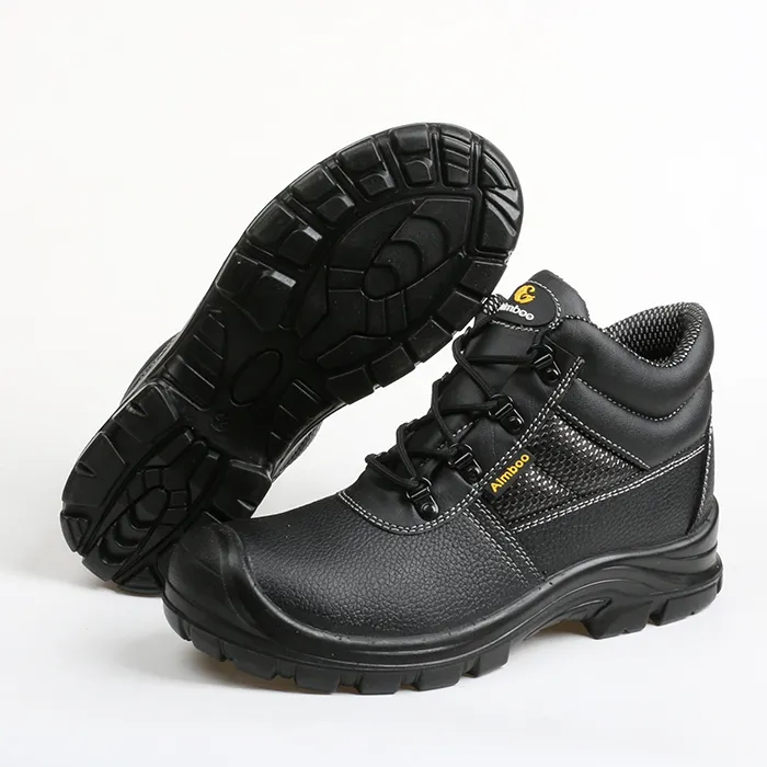 Aimboo  huaerxin italy genuine Leather work steel toe safety shoes composite toe safety boots men work boots