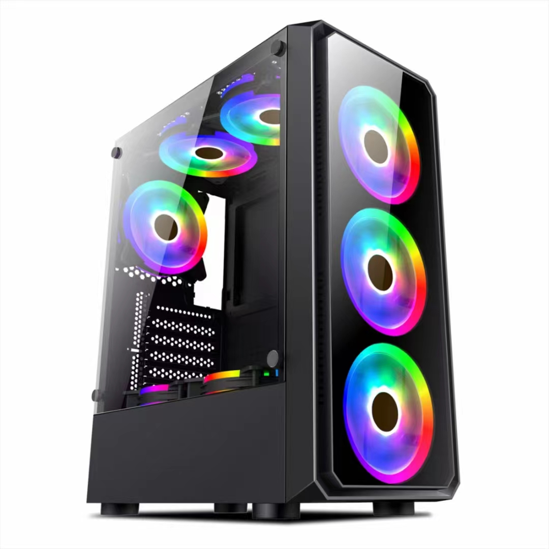 Корпус для ПК из закаленного стекла, игровой корпус ATX full tower gamer с RGB-вентилятором