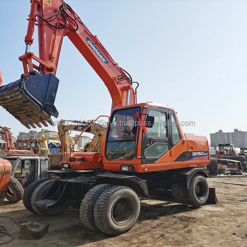 Высокое качество используемом состоянии Низкая цена оригинальный DOOSAN DH150w-7 колесный экскаватор для продажи