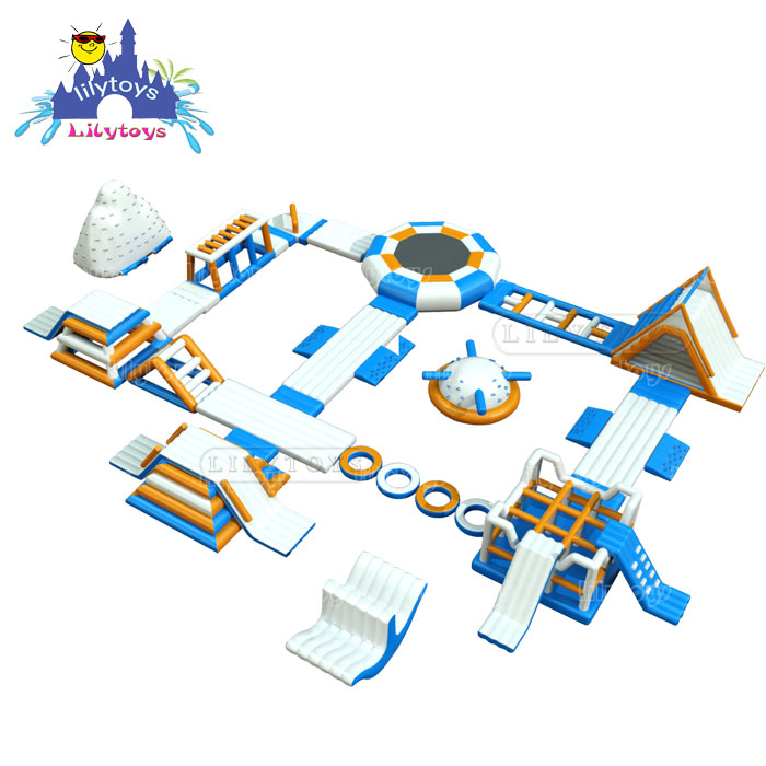 Lilytoys самый большой надувной плавающий аквапарк, водная Спортивная платформа для взрослых