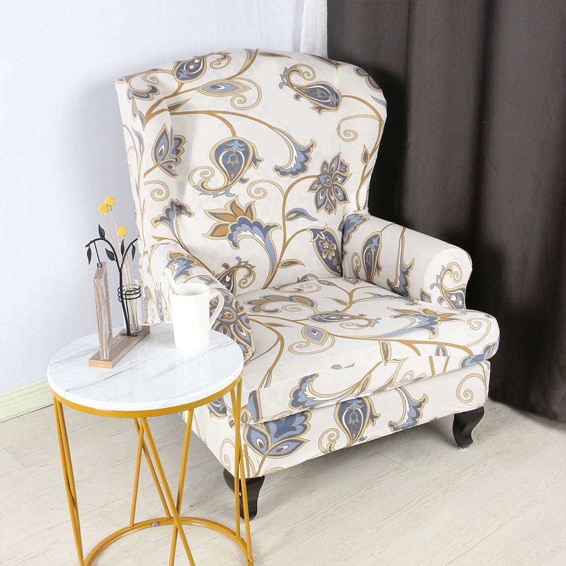 Чехол для кресла King, эластичный чехол для кресла Wingback Wing Tiger, чехол для табурета, эластичный защитный чехол