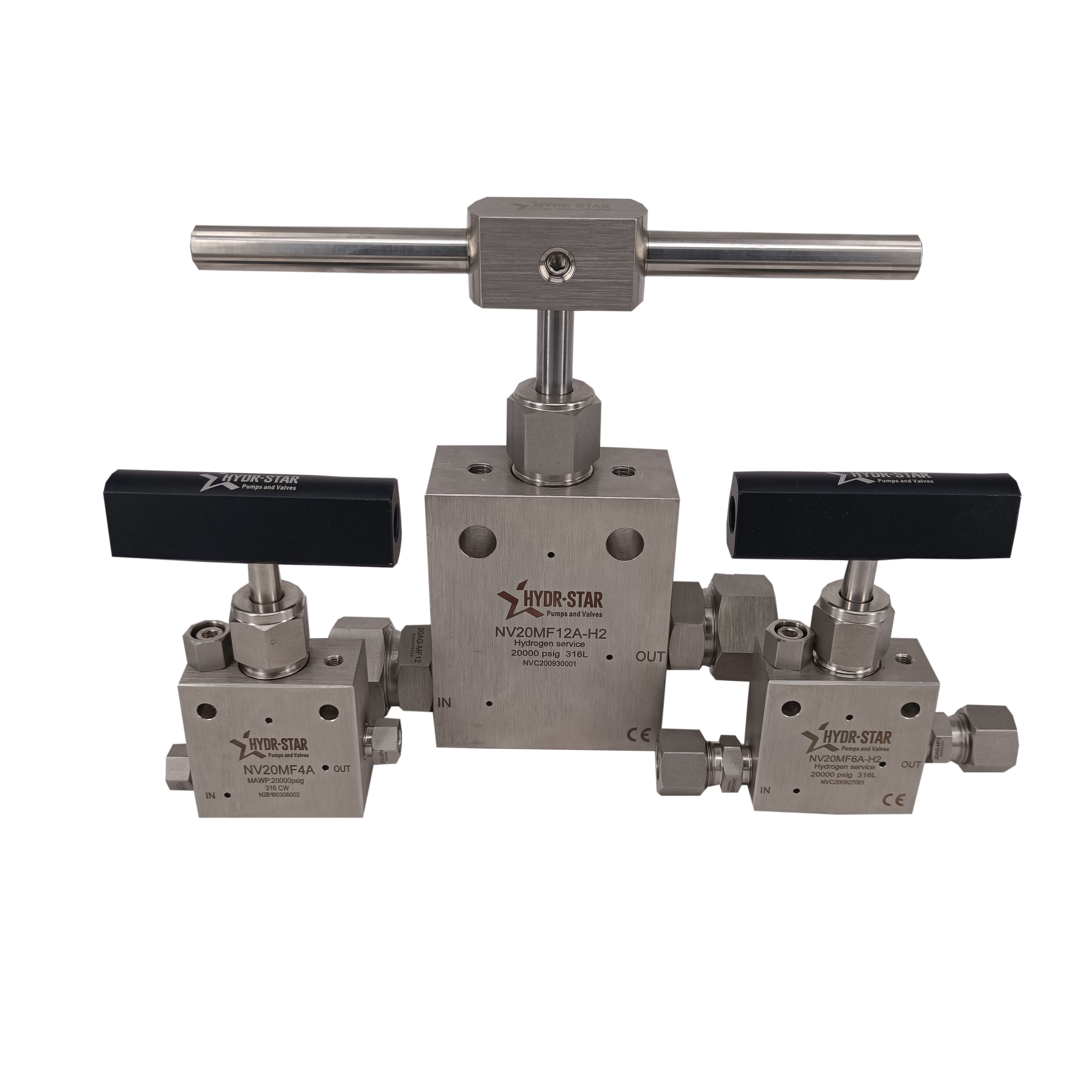 HYDR-STAR 316 Stainless Steel Good Quality Needle Valve Pressure Ranges from 15000 psig to 60000psi with Competitive Price
