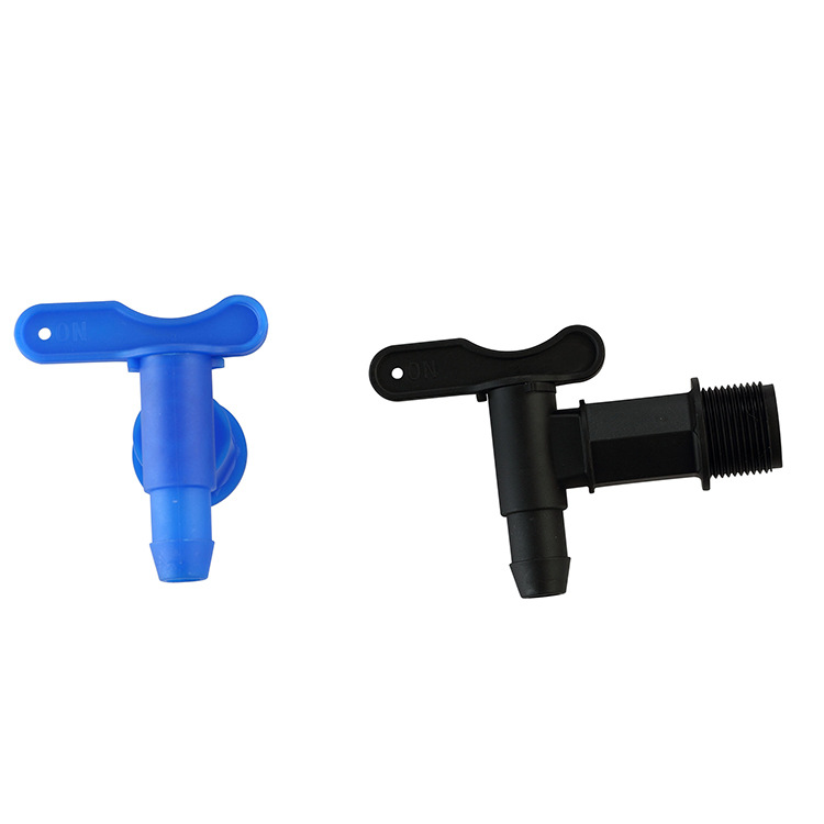 3/4" Black Long Thread Water Butt Tap with Gasket