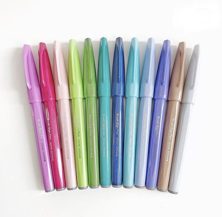 Для Pentel SES15C Arts Sign Pen Touch Fude Brush Tip SES15C Brush Felt-Tip Pen