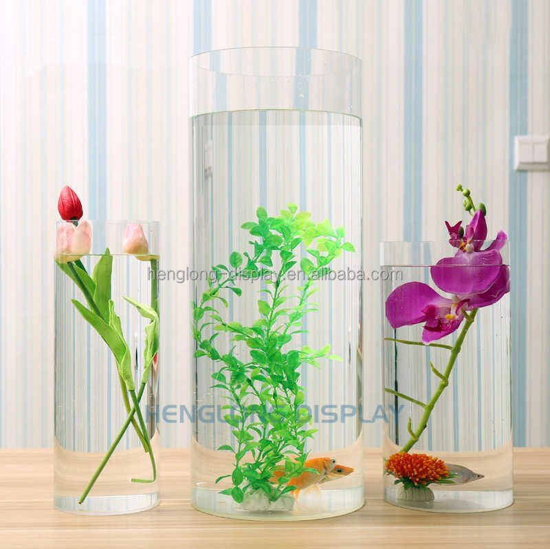 Hot Sale Custom Clear Tall Round Acrylic Flower Vase for Home or Wedding Decoration