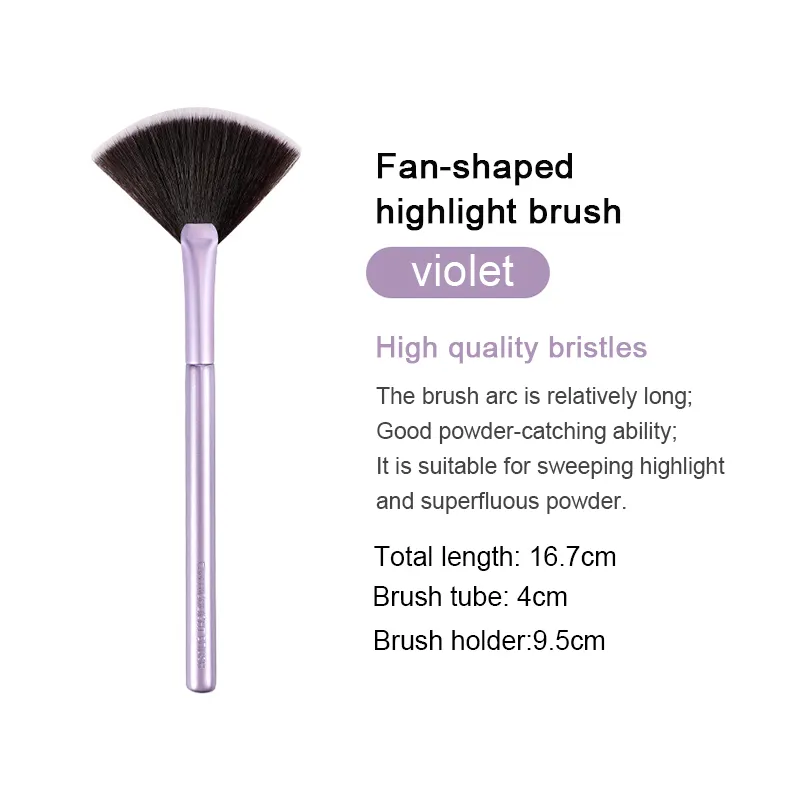 High Quality Personalized Sample 7pcs Purple Wholesale Professional Logo Custom Private Label Makeup Brush Set With Case
