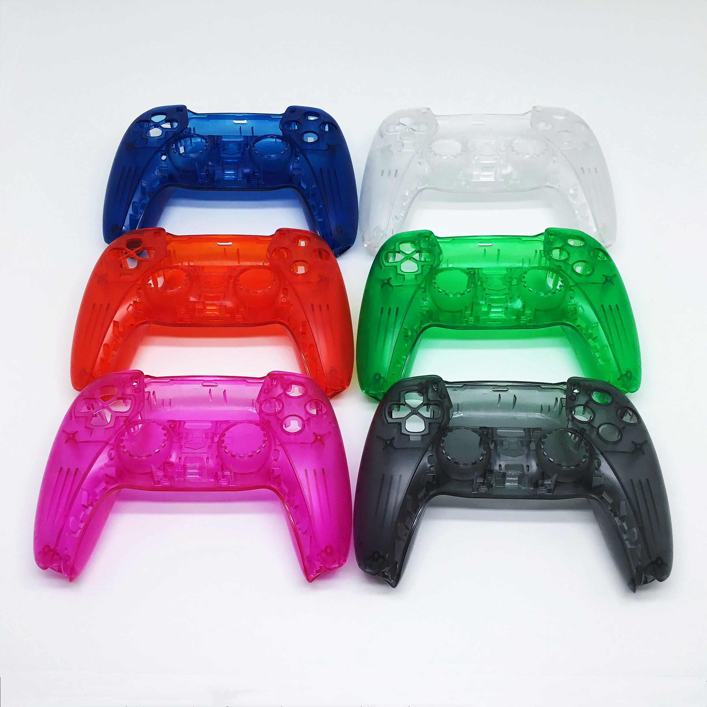 Полупрозрачный корпус для PS5, передняя и задняя крышки для PS5, прозрачный цветной корпус для контроллера PS5