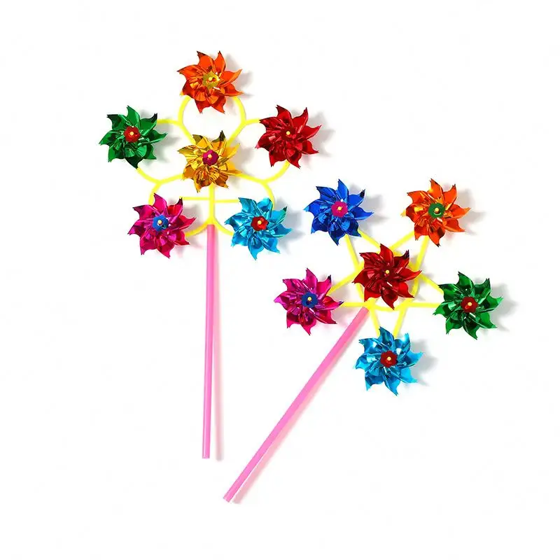 Factory Sell Colorful DIY Sequins Windmill Wind Spinner Home Garden Yard Decoration Pinwheel Garden Toys For Kids