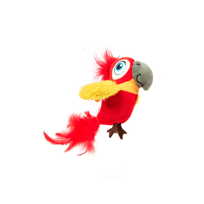 Self-amusement simulation bird with feather plush cat toy electric touch sound pet catnip toy