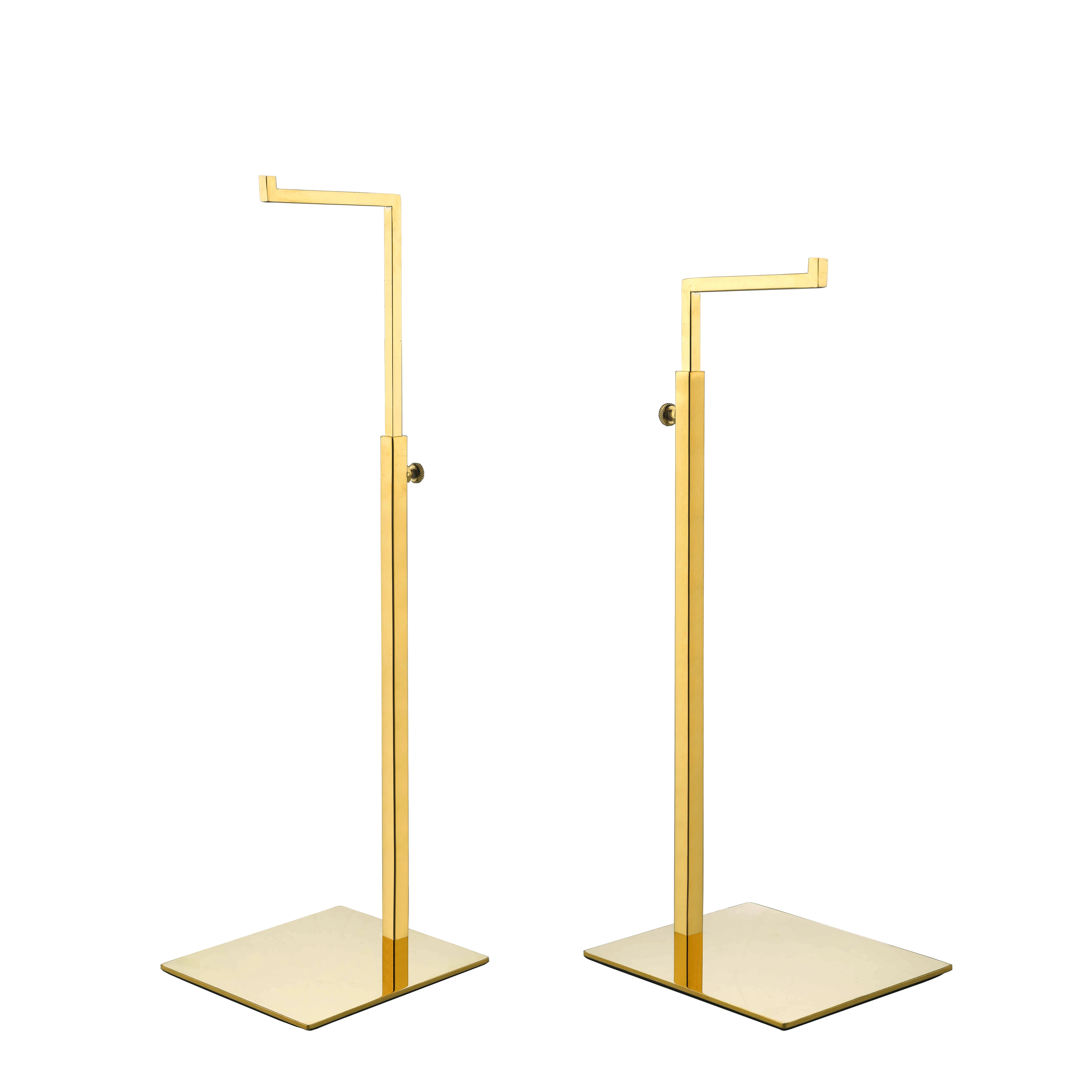 Polished Gold Purse Display Stand - Retail Countertop Single Hook Adjustable Height Handbag Display Stand - Bag Display Stand