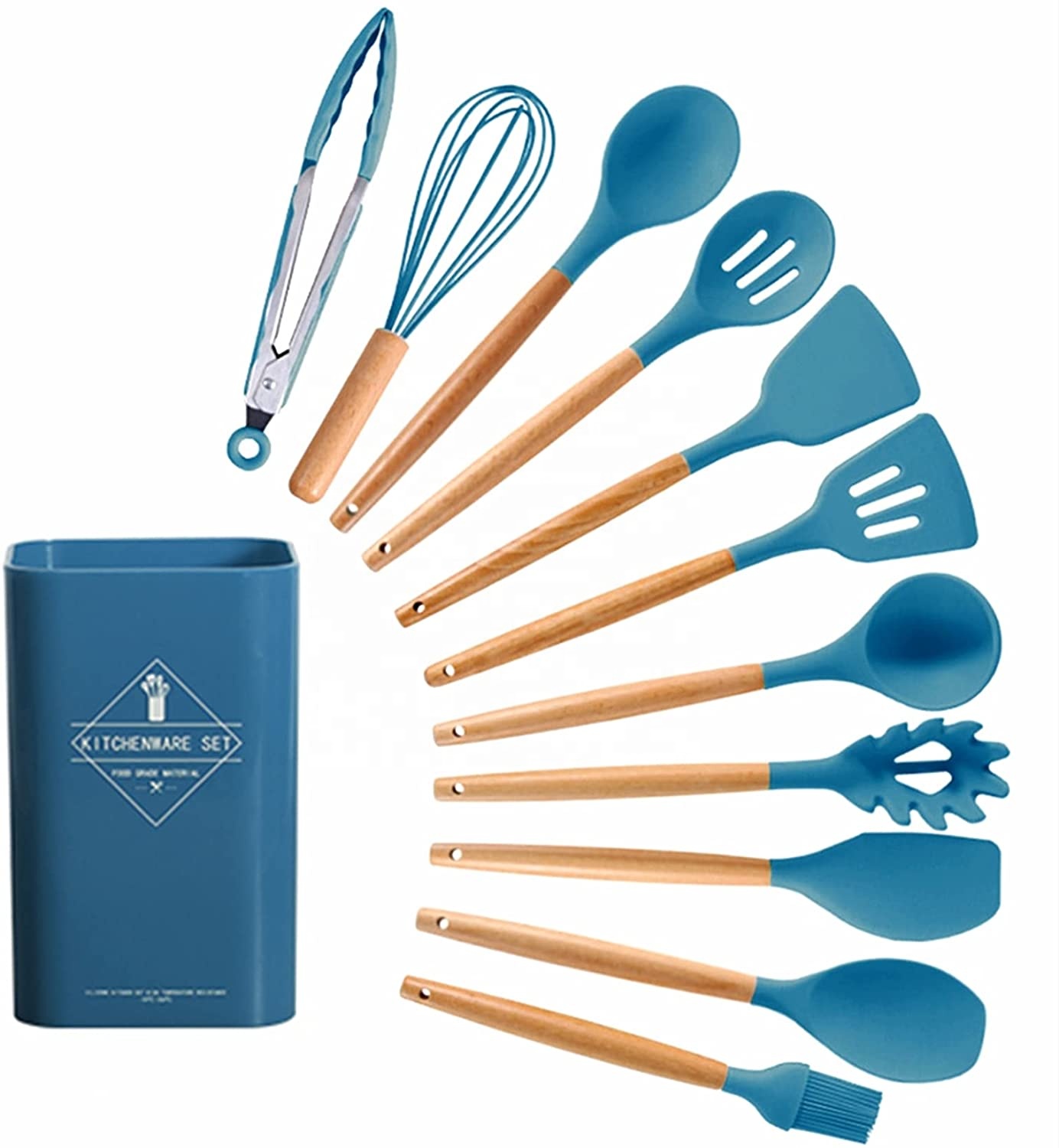 Kitchen Utensils Set 12 Pcs Silicone Cooking Utensils Set Heat Resistant Bpa Free Safe Easy To Clean Nonstick