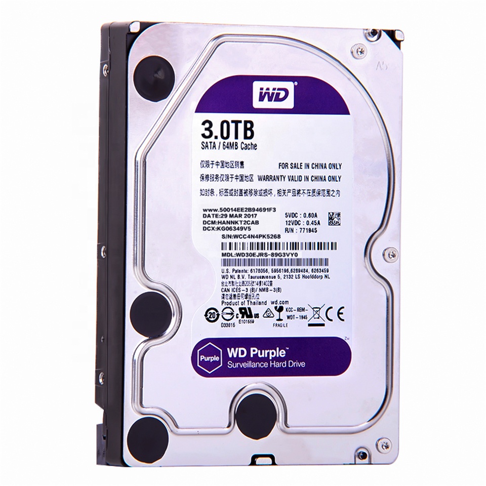 Фиолетовый внутренний жесткий диск видеонаблюдения 3,5 дюйма SATA HDD HD Жесткий диск для CCTV DVR NVR