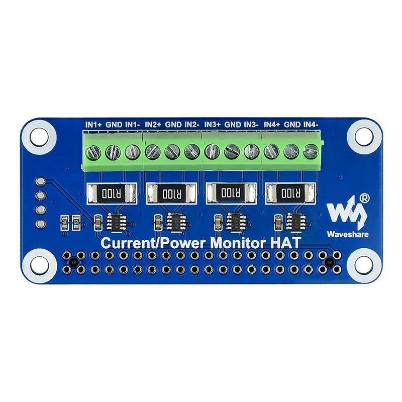 Raspberry Pi 4-ch Current/Voltage/Power Monitor HAT Board I2C/SMBus Interface for Raspberry Pi 4B/3B+/3B/Zero