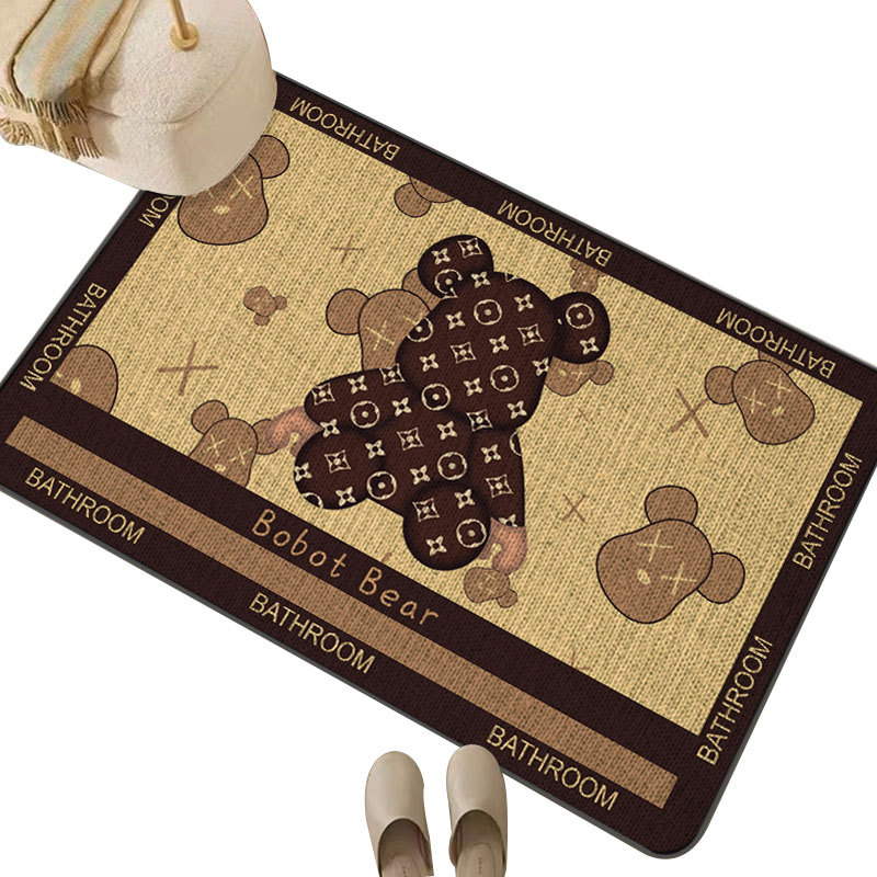 Household Pattern Linen Type Cloth Door Mats With Nature Rubber Kitchen Floor Mats Rugs Anti Skid Doormat