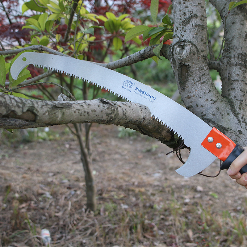 Free Sample 65Mn Steel Garden Saw with pvc double hook blade Three surface grinding hand hacksaw