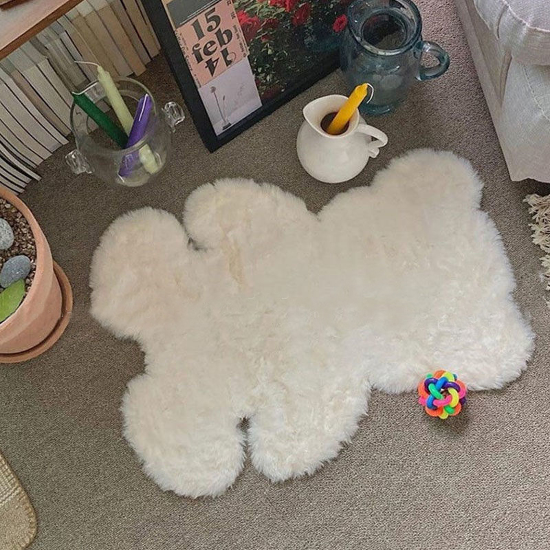 faux fux Bedside living room floor large area custom carpet luxurious Artificial sheepskin carpets and rugs Ultra soft furry rug