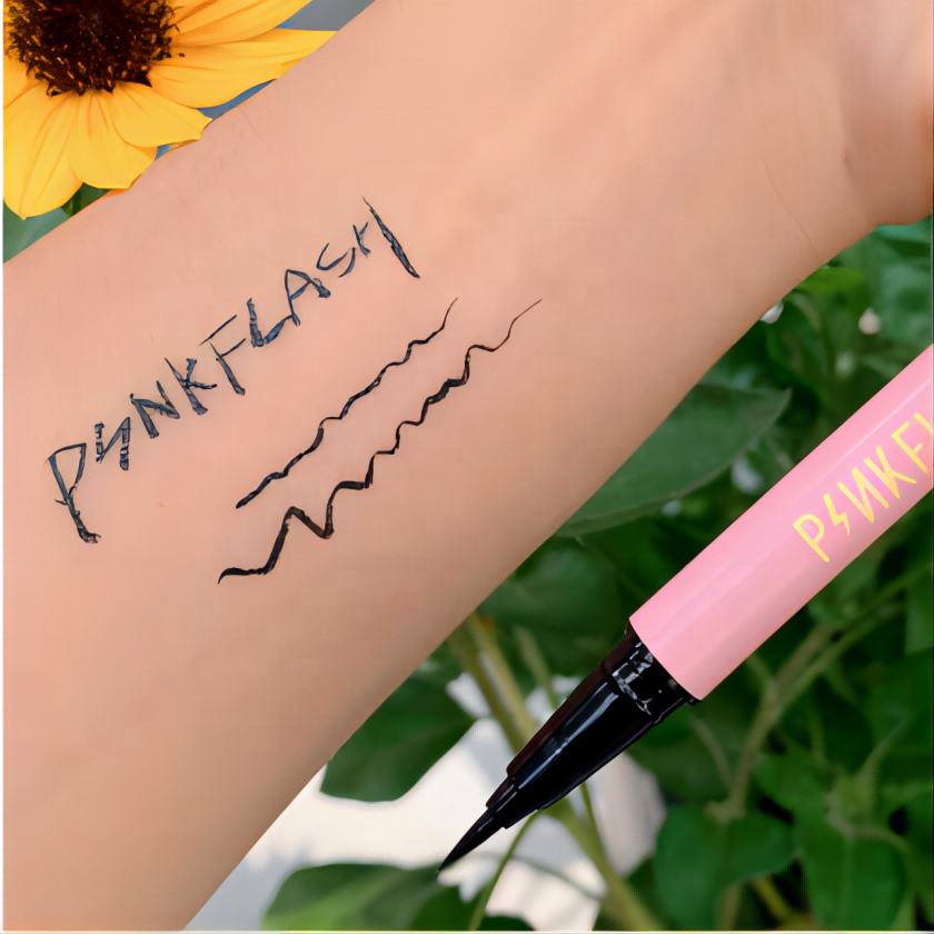 Водостойкая Подводка для глаз PINKFLASH E01 с тонким кончиком, матовая черная жидкая подводка для глаз, карандаш