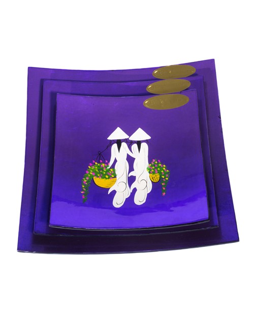 Custom square different size lacquer plates full set cheap price best selling top quality