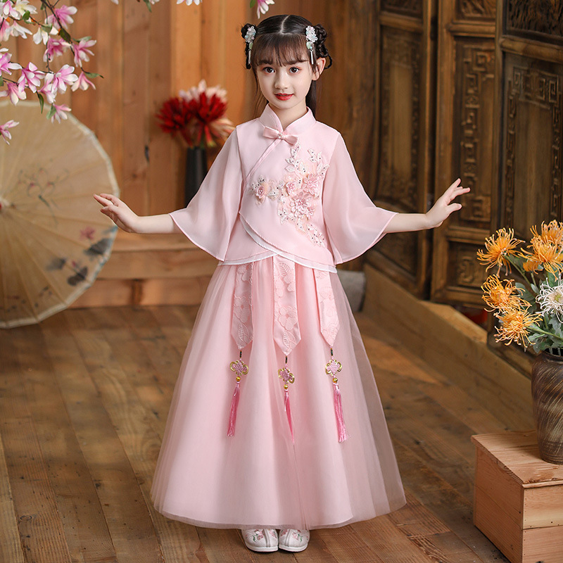 Детская девочка Hanfu традиционная Женская традиционная китайская Древняя модель Oem детская девочка Hanfu для платья