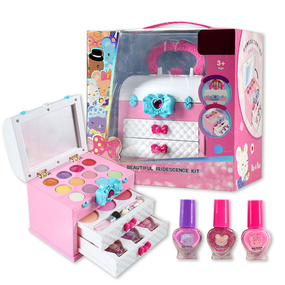 Amazon hot sale Girls Makeup Set Princess Cosmetics bags Make Up Set For Kids Pretend Play Make Up Toys kids makeup box