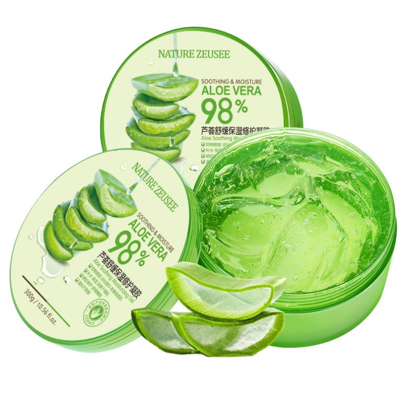 OEM Natural After Sun Repair Moisturizing Vitamins Collagen 98% Organic Aloe Vera Plant Gel For Face