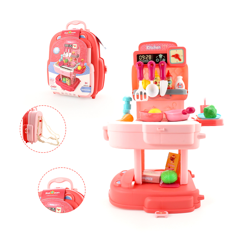 Kidewan ODM Brinquedos De Cozinha детские игрушки для ролевых игр мини кухонный набор портативный рюкзак Кухонные Игрушки для девочек
