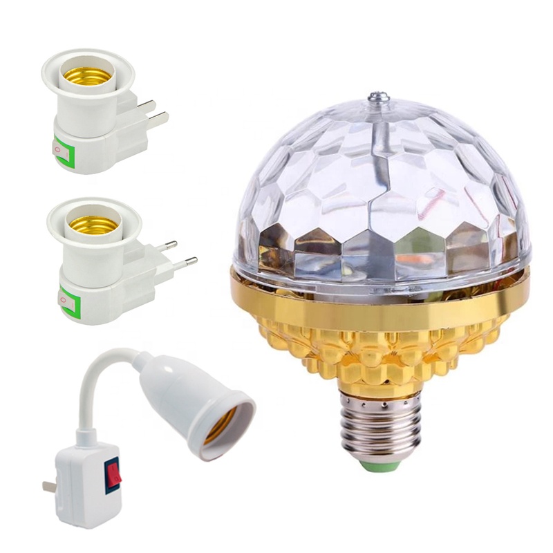 110V-240V 6W RGB хрустальная лампа с магическим шаром E27 светодиодный вращающийся Золотой сценический свет лампы Disco Рождественские огни проектор лампа