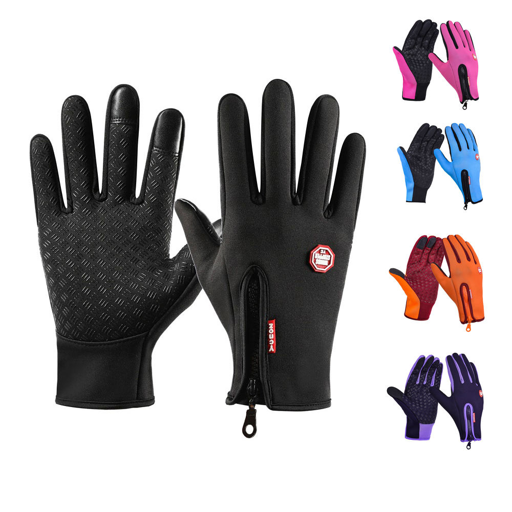 Waterproof Warm Sports Full Finger Winter Gloves Touch Screen Racing Cycling Gloves For Women Men