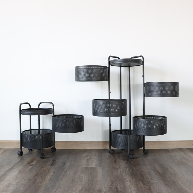 Rotatable Kitchen 5 Tier Vegetable And Fruit Storage Racks Bathroom Rotating Storage Shelf