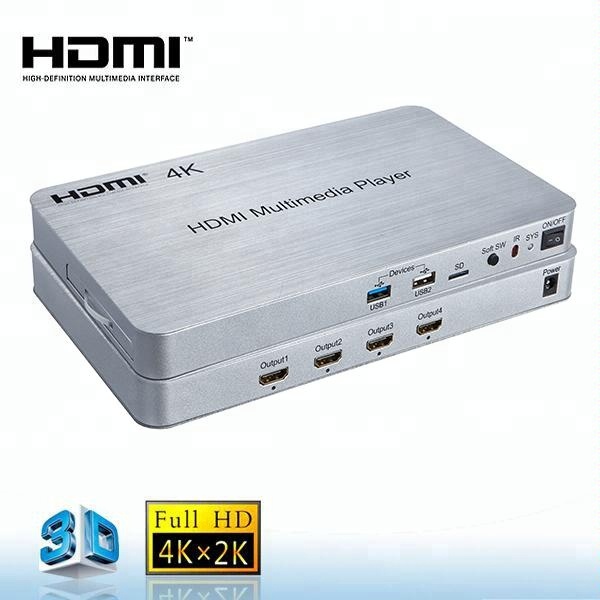 4K 1080P Full HD 3D медиа-плеер HDD 4-ways HDMI медиаплеер