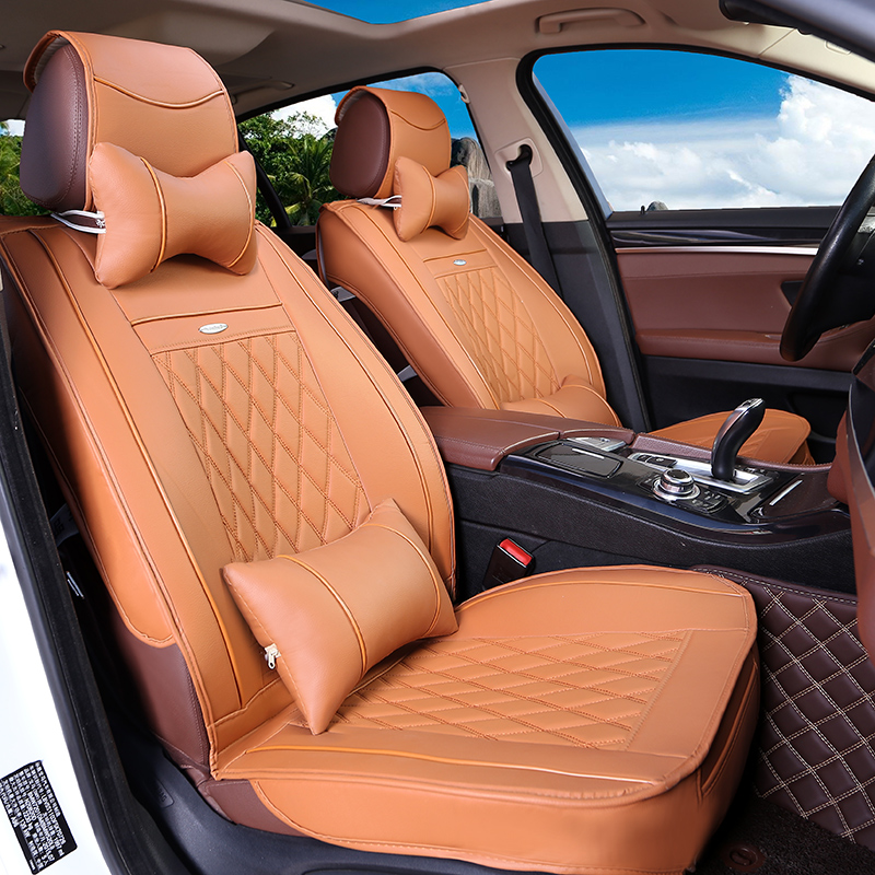 Высококачественный полный комплект кожаных чехлов на сиденья автомобиля ford для защиты сидений автомобиля