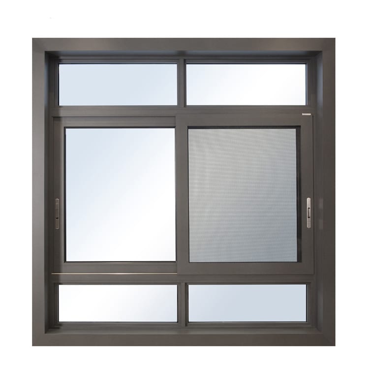 Thermal Break aluminum materials double glass window sliding price with mosquito netting and blue glass