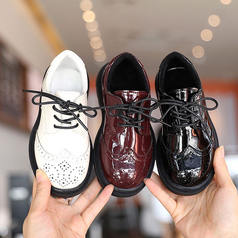 New designer British style warm soft soled winter running kids children's dress shoes