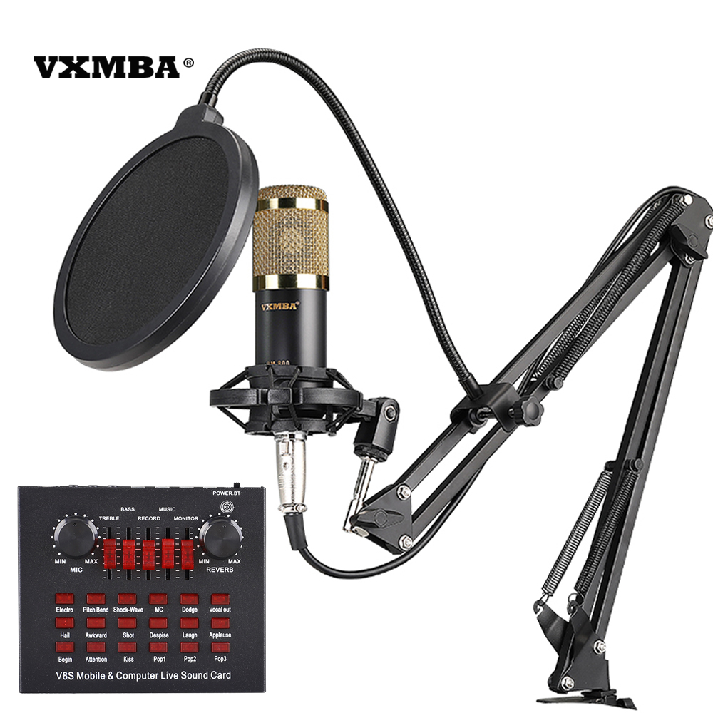 Улучшенная звуковая карта Bm800 и V8s, высококачественный комплект для студийного микрофона, комплект для семейного концерта