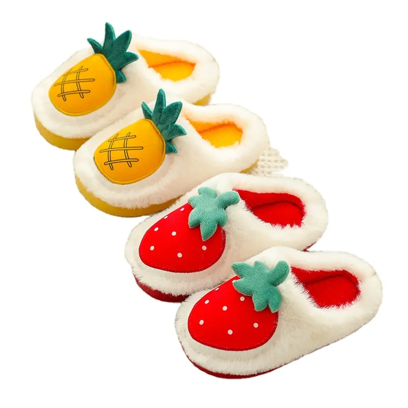 Winter children's cotton slippers for boys and girls Cartoon non-slip thick-soled parent-child winter warm indoor slipper