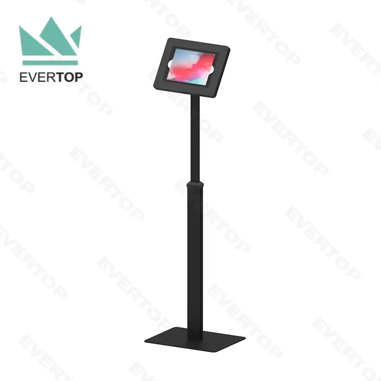 LSF03B-C Public Secure Height Adjustable Floor Standing Tablet Kiosk Stand Locking Enclosure for iPad Android Tablet Kiosk Stand