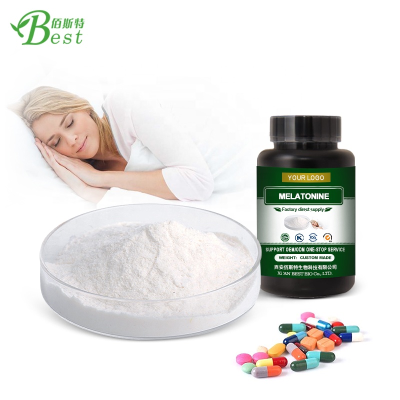 Factory supply bulk natural sleep life extension 99% melatonin powder tablets capsule melatonin